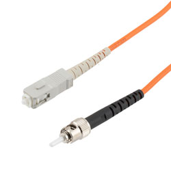Picture of Fiber Optic Patch Cable ST/PC-SC/PC Simplex 100/140 Large Core Multimode Fiber 3.0mm PVC 1 m