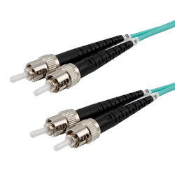 Picture of Fiber Optic Patch Cable ST to ST Duplex 50/125 multimode OM3 OFNP, 3 meter
