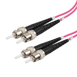 Picture of Fiber Optic Patch Cable ST to ST Duplex 50/125 multimode OM4 OFNP, 3 meter