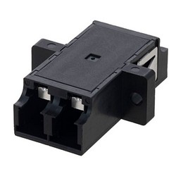 Picture of LC Shutter Coupler, Duplex, With Flange, Black