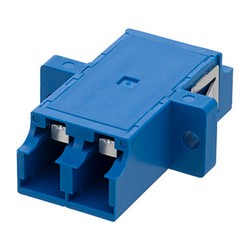 Picture of LC Shutter Coupler, Duplex, With Flange, Blue