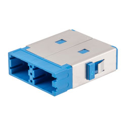 Picture of SN SC Duplex Quad Channel (8 fiber) Adapter, without  flange, Blue