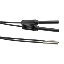 Picture of Fiber Optic Sensor Cable, 1M Small Bend Radius, Thru-beam, R4 POF, M1.5 Cylindrical Sensing End with Straight Beam Exit