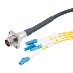 Picture of Fiber Optic Outdoor breakout cable, 4 fiber SMF(G.657.A2), 4 core AARC(Socket) to 4x LC/UPC with Armored 7.0mm LSZH jacket, 2M
