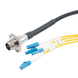 Picture of Fiber Optic Outdoor breakout cable, 4 fiber SMF(G.657.A2), 4 core AARC(Socket) to 4x LC/UPC with 7.0mm LSZH jacket, 5M