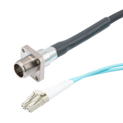Picture of Fiber Optic Outdoor patch cable, Duplex MMF(OM3), 2 core AARC(Socket) to dual clipped LC/PC with 7.0mm LSZH jacket, 1M