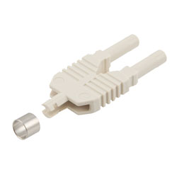 Picture of Versatile Link Off-White Duplex Friction-Style Connector. For use with 1.0 x 2.2mm POF.