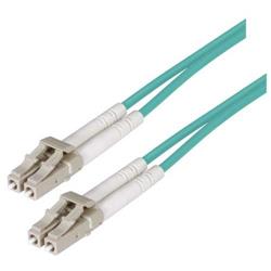 Picture of OM3 50/125, 10 Gig Multimode OFNR Fiber Cable, Clipped LC / Clipped LC, 10.0m