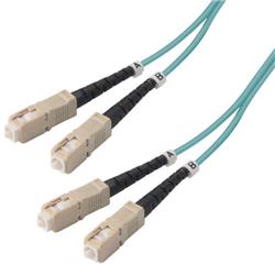 Picture of OM3 50/125, 10 Gig Multimode Fiber Cable, Dual SC / Dual SC, 1.0m