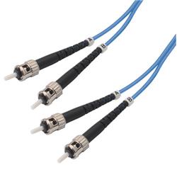 Picture of OM2 50/125, Multimode Fiber Cable, Dual ST / Dual ST, Blue 1.0m