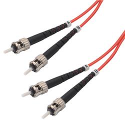 Picture of OM2 50/125, Multimode Fiber Cable, Dual ST / Dual ST, Red 1.0m
