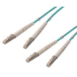 Picture of OM4 50/125, 100 Gig Multimode LSZH Fiber Cable, Dual LC / Dual LC, 2.0m