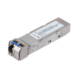 Picture of Fiber Optic Transceiver, SFP, BiDi 1310TX/1550RX, LC Connector, LX SMF 10 km, 1000Base DDM, Cyan Compatible