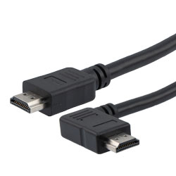 Picture of Premium Ultra High Speed HDMI Cable Supporting 8K60Hz and 48Gbps, Right Angle Right Male-Plug to Straight Male-Plug, PVC Jacket, Black, 1M