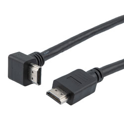 Picture of Premium Ultra High Speed HDMI Cable Supporting 8K60Hz and 48Gbps, Right Angle Up Male-Plug to Straight Male-Plug, PVC Jacket, Black, 2M