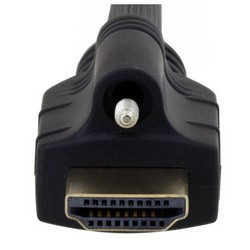 Picture of HDMI A Male with locking screw to HDMI Female Dongle Cable