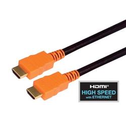 Picture of High Speed HDMI  Cable with Ethernet, Male/ Male, Orange Overmold 4.0 M