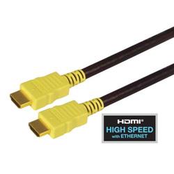 Picture of High Speed HDMI  Cable with Ethernet, Male/ Male, Yellow Overmold 3.0 M