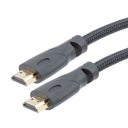 Picture of Nylon Braided Cable, HDMI 2.0 Male to Male with Ferrites, Supports 4K Resolution, 2 Meter