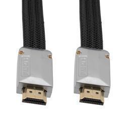 Picture of Nylon braided Black PVC Cable, Flat HDMI Male to Male, Supports 4K Resolution, 1.5 Meter