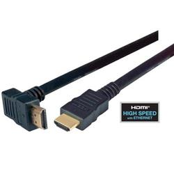 Picture of High Speed HDMI  Cable with Ethernet, Male/ Right Angle Male, Top Exit 3.0 m