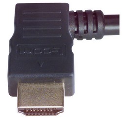 Picture of High Speed HDMI  Cable with Ethernet, Male/ Right Angle Male, LSZH, Left Exit 1.0 m