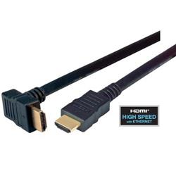 Picture of High Speed HDMI  Cable with Ethernet, Male/ Right Angle Male, LSZH, Bottom Exit 2.0 m