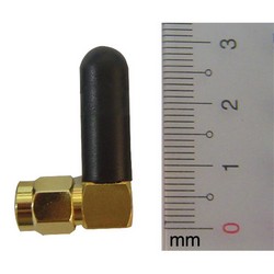 Picture of 2.4 GHz 0 dBi Rubber Duck STUB Antenna - RIGID 90° RP-SMA Plug