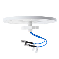 Picture of 698-960 MHz/1350-2700 MHz/3300-4200 MHz Low PIM Rated HH-pol MIMO Omni Low Profile Ceiling DAS Antenna, 1.5-6 dBi, 2xType N Female Connector
