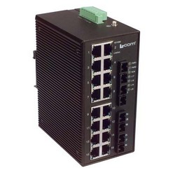 Picture of IES-Series 20 Port Industrial Ethernet Switch 16x RJ45 10/100TX 4x Duplex SC 100FX Single mode 20km