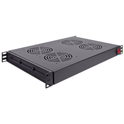 Picture of 1U Rack mount Cabinet mount (4 UL listed fans) Fan Panel, 110v, with NEMA 5-15P (US) Plug, Cord Length 2M