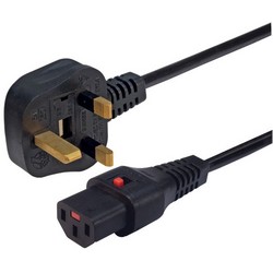Picture of L-com Locking C13 to BS1363 Power Cord 2m