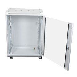 Picture of 19 inch wide Network Cabinet, 15U, 17.7 inch (450mm) depth, RAL9003-Signal White