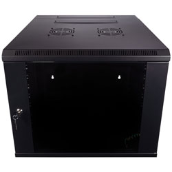 9U Wall Mount Double Section Hinged Swing Out Server Network Rack Cabinet Lock