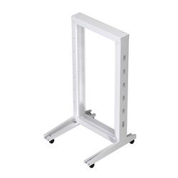 Picture of 22U 2-Post Open Frame Rack with Casters RAL9003 -Signal White