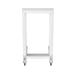 Picture of 22U 2-Post Open Frame Rack with Casters RAL9003 -Signal White