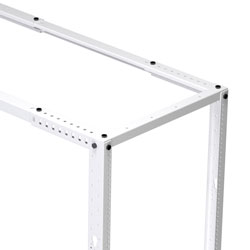 Picture of 42U adjustable depth  4-post open frame (12-24) network rack RAL9003 -Signal White