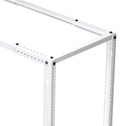 Picture of 45U adjustable Depth 4-Post open frame network rack RAL9003 -Signal White