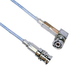 Picture of TRB Plug to TRB Plug Right Angle 1553 Cable 12 Inch Length Using 78 Ohm M17/176-00002-LC Coax