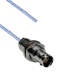 Picture of 1553 TRB 3-Lug Jack Bulkhead Non-Isolated to Blunt Cut Genderless Cable Assembly using M17/176-00002 Coax, 3 FT