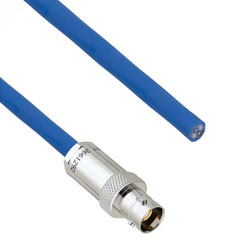 Picture of Halogen Free 1553 TRB 3-Lug Jack to Blunt Cut Genderless Cable Assembly using TWCH-78-2 Coax, 1 FT