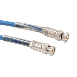 Picture of 1553 TRB 3-Slot Plug to TRB 3-Slot Plug Cable Assembly using 30-02001-LC Coax, 1 FT with Bend Relief , LF Solder