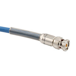 Picture of 1553 TRB 3-Slot Plug to Blunt Cut Cable Assembly using 30-02001-LC Coax, 2 FT with Bend Relief , LF Solder