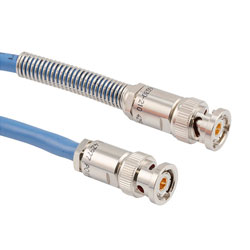Picture of Lead Free 1553 TRB 3-Slot Plug to TRB 2-Slot Plug Cable Assembly using 30-02001-LC Coax, 2 FT with Bend Relief