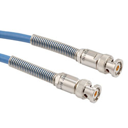 Picture of Lead Free 1553 TRB 2-Slot Plug to TRB 2-Slot Plug Cable Assembly using 30-02001-LC Coax, 1 FT with Bend Relief