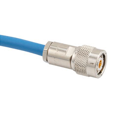 Picture of LSZH 1553 TRT Threaded Plug to Blunt Cut Genderless Cable Assembly using TWCH-78-2 Coax, 4 FT