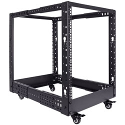 Picture of 12U Adjustable Depth 4-Post Open Frame Rack with Casters