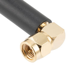 Picture of 860 MHz to 870 MHz Stubby Antenna, Monopole, 90-degree angle, SMA Male Connector, 1 dBi Gain