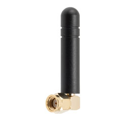 Picture of 2.4 GHz to 2.5 GHz Stubby Antenna, Monopole, 90-degree angle, RPSMA Male Connector, 2 dBi Gain