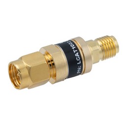 Picture of 2W/1 dB RF Fixed Attenuator, SMA Male to SMA Female Brass Gold Body Up to 3 GHz